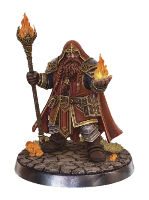 Dwarf Mage por ZIMBO — miniatura de DnD personalizada criada com o Meshy AI