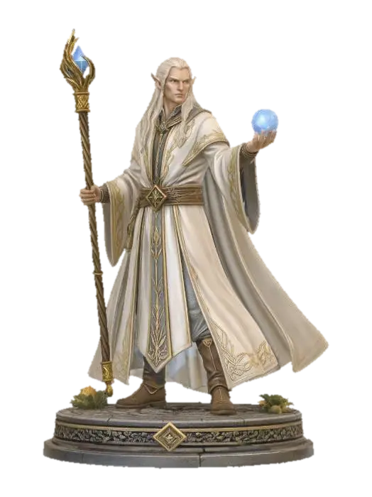 Elven Mage - Dndmonster 3D model, vytvořený pomocí AI