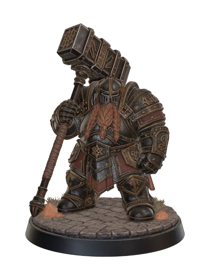 Dwarf Heavy Hammer - Dndminifigure 3D model, vytvořený pomocí AI