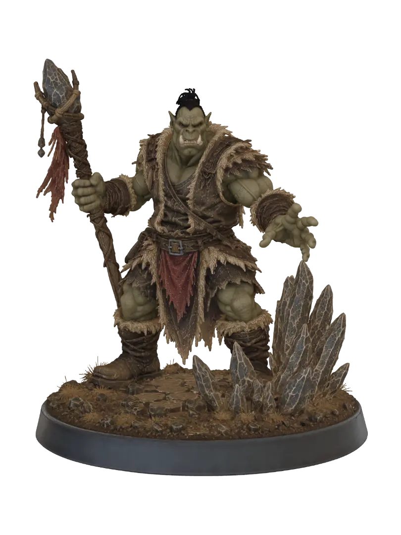 Ork - Dndminifigure 3D model, vytvořený pomocí AI