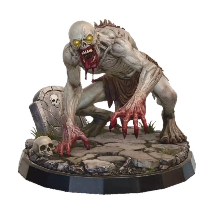 Ghoul - Dndminifigure 3D model, vytvořený pomocí AI