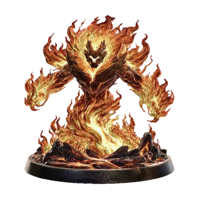 Fire Elemental - Dndmonster 3D model, vytvořený pomocí AI