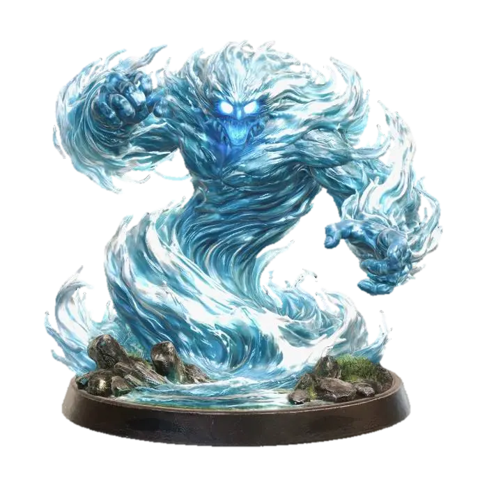Water Elemental - Dndmonster 3D model, vytvořený pomocí AI