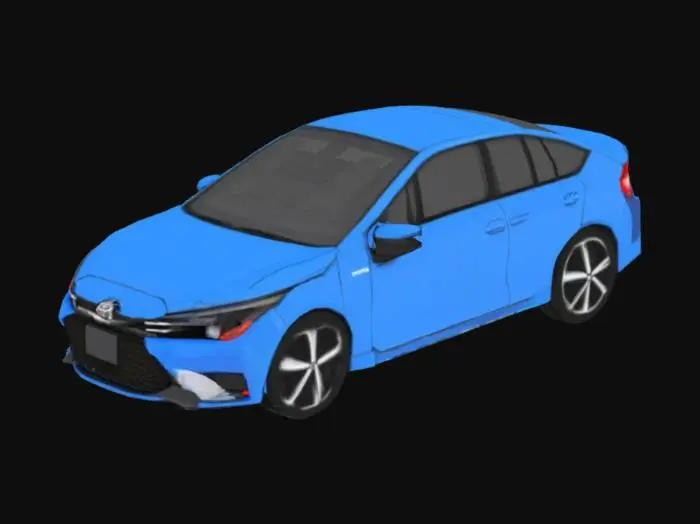 3D model for can you create toyota corolla sedan 2023-2025 car model with using like minecraft style pixel art model 