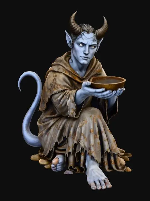 3D model for Blue Tiefling Beggar