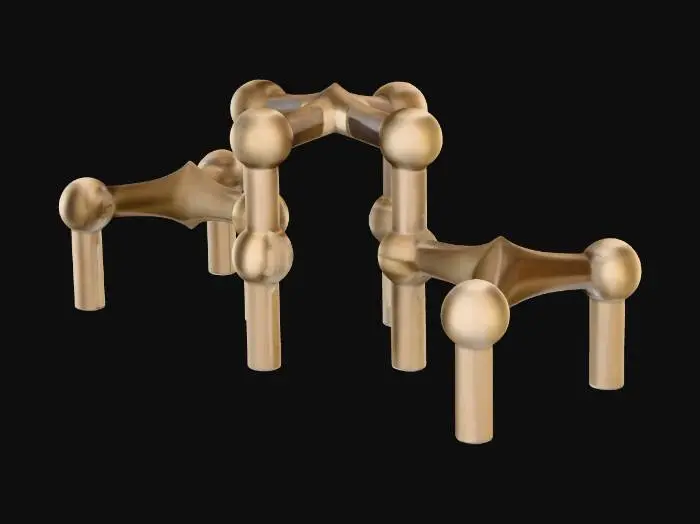 3D model for Brass Candleholder Trio