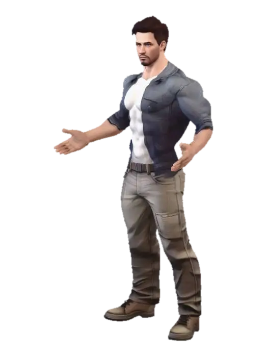 Realistic 3D human male base mesh in T-pose, proportional and anatomically… - Rigging 3D model, vytvořený pomocí AI