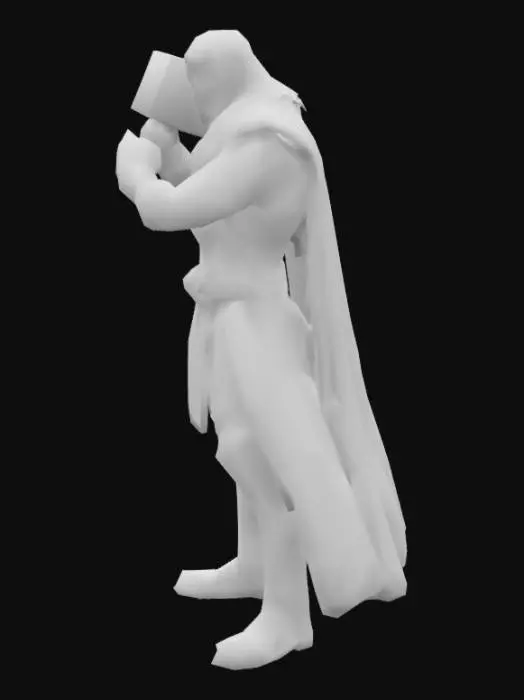 3D model for Super character Thor with a hammer and a book
