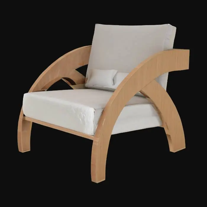 3D model for Curved Wooden Chair