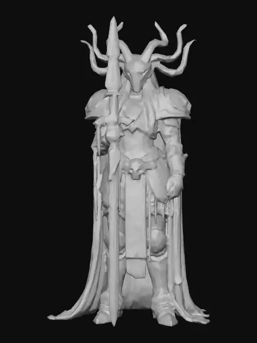 3D model for medusa avec une armure de space marine du chaos , épée de l'empereur en main . Avec des touche de tissu sur l'armure avec des crane humain