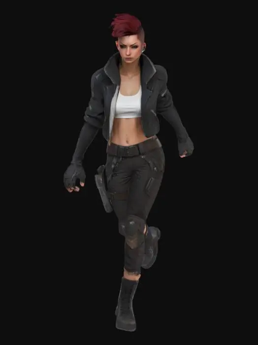 3D model for Edgerunner 002 (Female) Meshy 5