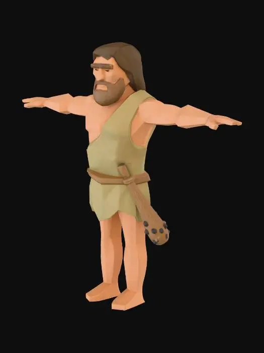 3D model for mağara adamı low poly