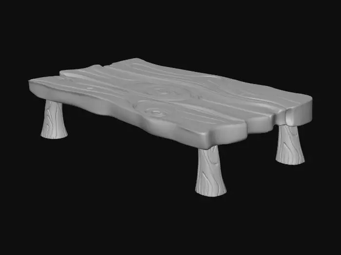 3D model for Wood Bench