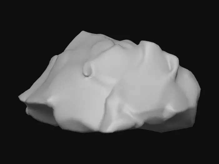 3D model for a mining rock with gold