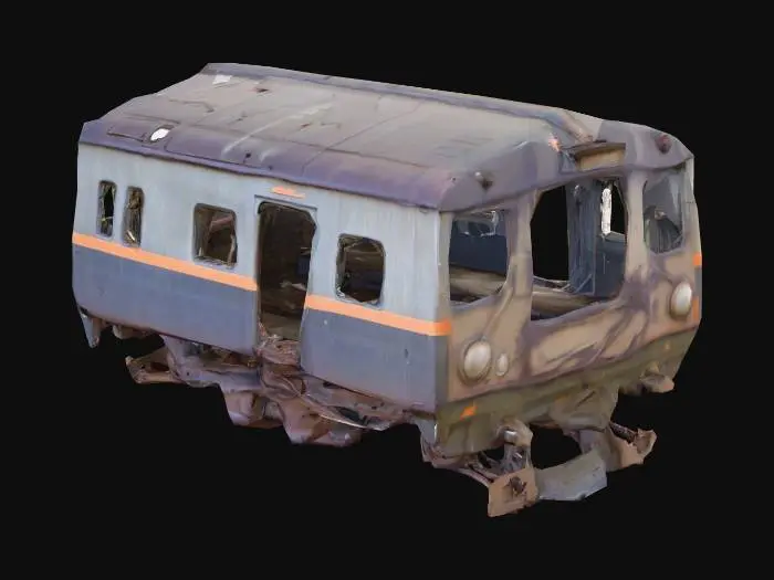 3D model for derailed train wreckage