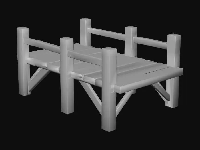 3D model for Wooden Bridge Model