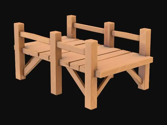 3D model for Wooden Bridge Model