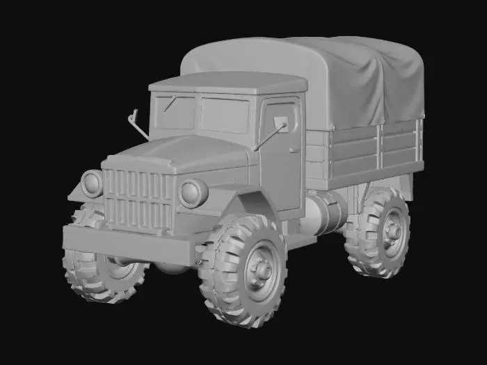 3D model for Olive Army Cargo Truck