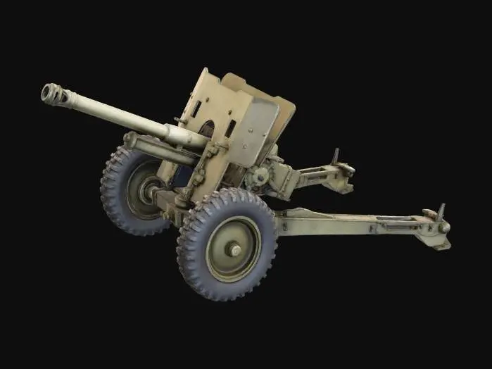 3D model for Field Artillery Cannon on a Towed Carriage