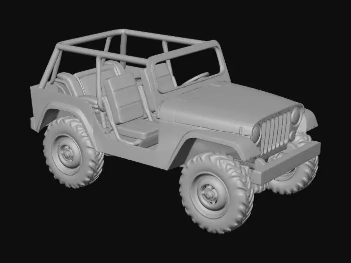 3D model for Olive Open-Top Jeep