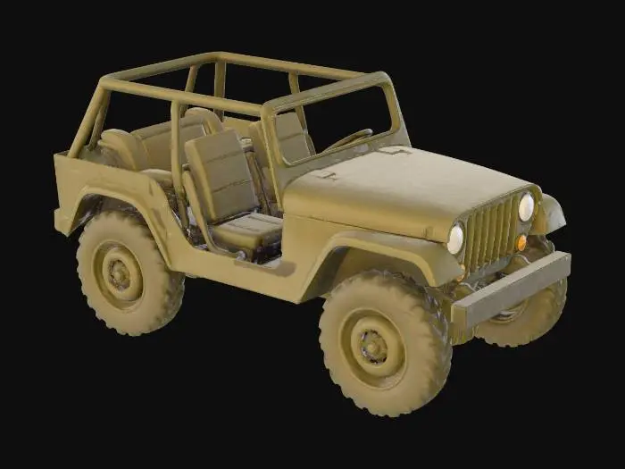 3D model for Olive Open-Top Jeep