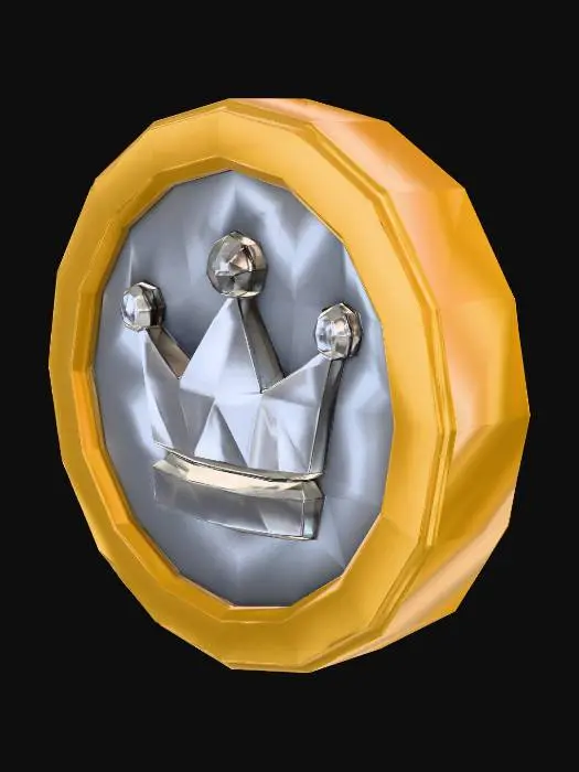 3D model for Crowned Coin Icon