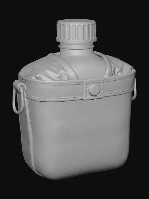 3D model for Olive Drab Canteen with Strap