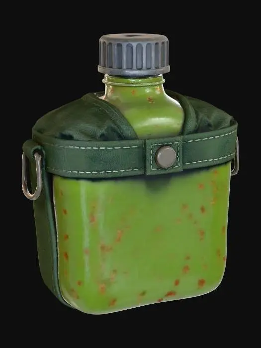 3D model for Olive Drab Canteen with Strap
