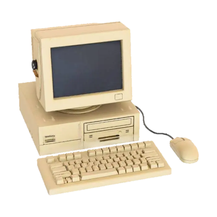 Retro Beige Computer System - Monitor 3D model, vytvořený pomocí AI