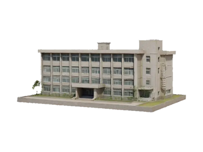 Model School Building - Education 3D model, vytvořený pomocí AI