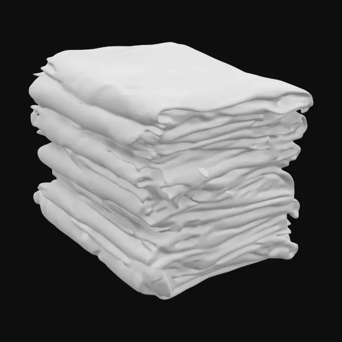 3D model for A short stack of 1970s style empty mail bags. 