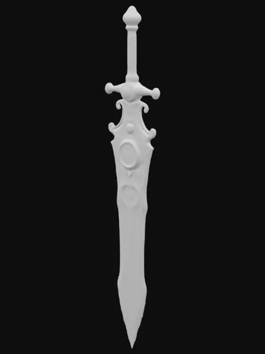 3D model for A steampunk cog sword with a clock face, and a futuristic twist. stylized and clean fantasy style weapon, #ChronoForgeWeapon#