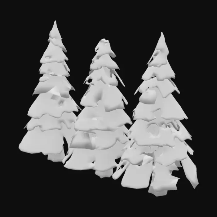 3D model for Create a stylised looking set of pine trees 