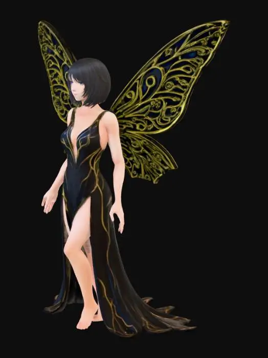 3D model for Elyria - a graceful butterfly