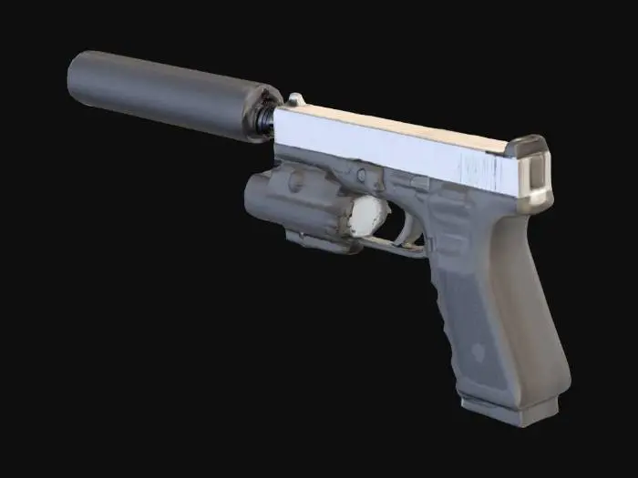 3D model for Pistol with Silencer