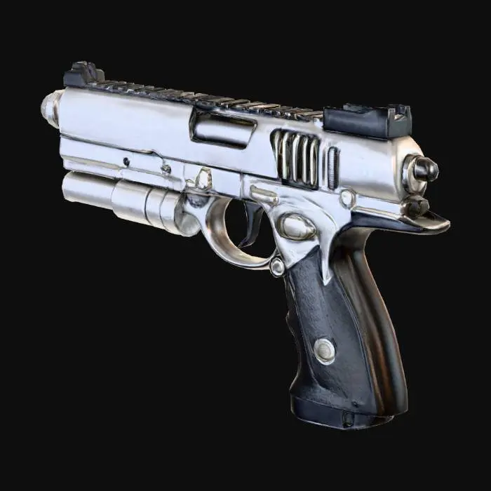 3D model for a retro duke nukem style gun