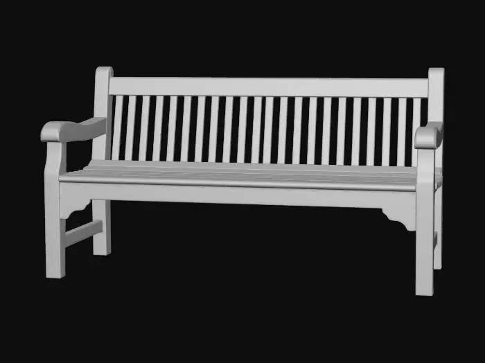 3D model for Solitary Wooden Bench