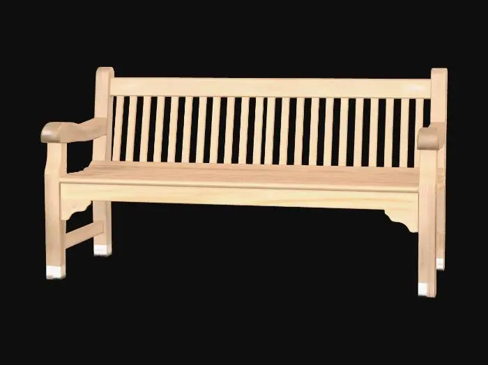 3D model for Solitary Wooden Bench