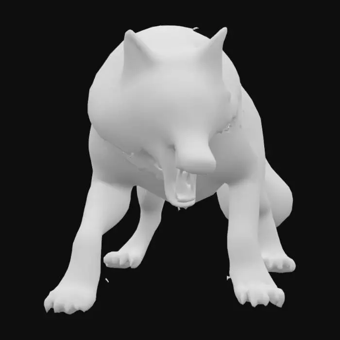3D model for Warcraft style, dire wolf

