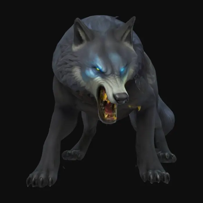 3D model for Warcraft style, dire wolf
