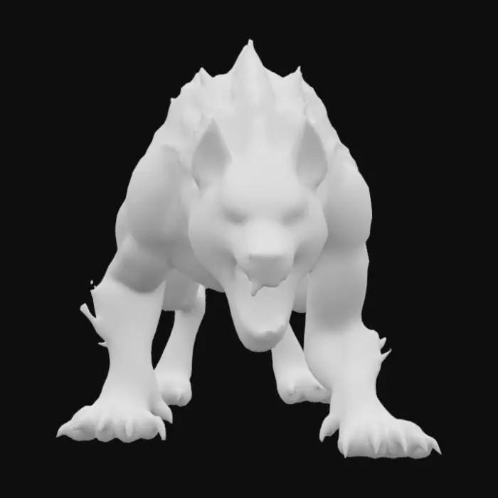 3D model for Warcraft style, dire wolf
