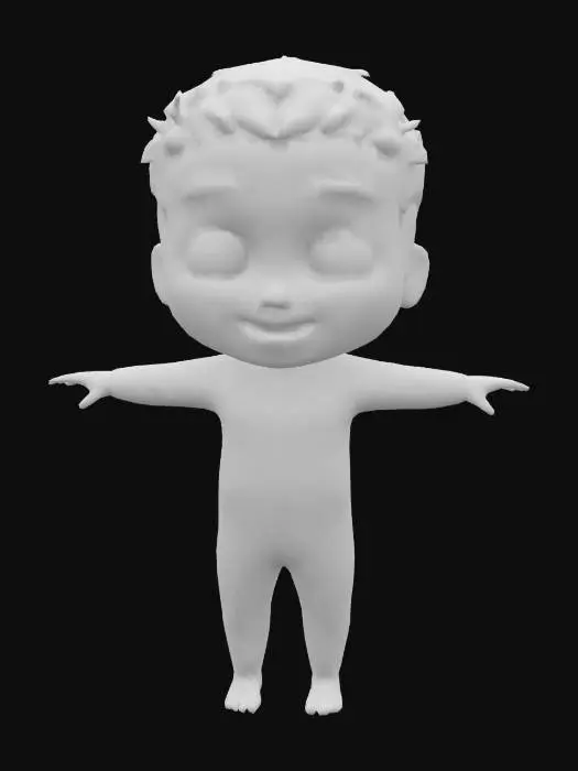 3D model for Baby in Pajamas on Green Background