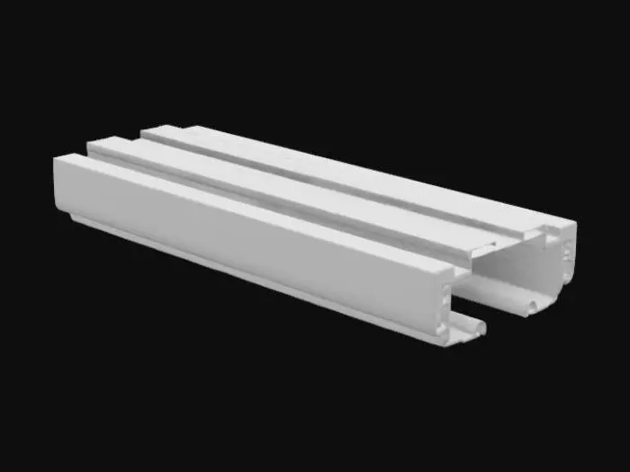 3D model for riel din de aluminio, esta herramienta se usa para sostener los interruptores magnetotermicos que van en un cuadro electrico de los hogares