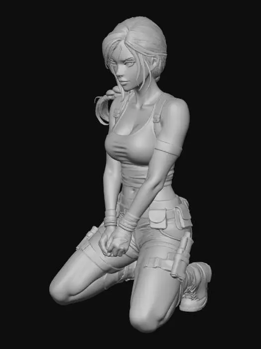 3D model for Lara Croft cuffed