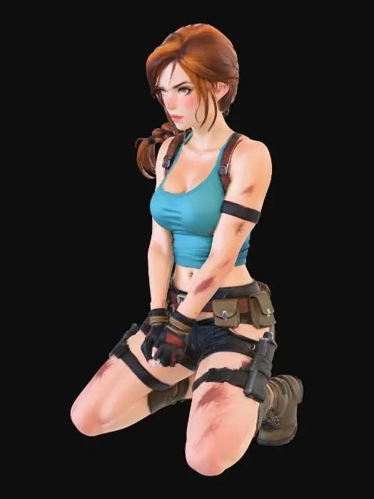 3D model for Lara Croft cuffed