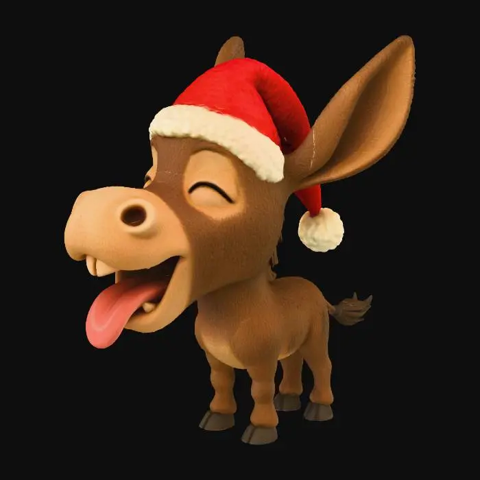 3D model for Cute Christmas Donkey, #Christmas2025#