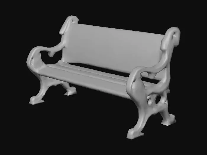 3D model for Rustic Bench