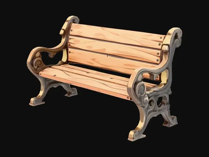 3D model for Rustic Bench