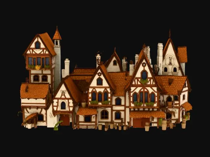 3D model for Medieval Village Homes