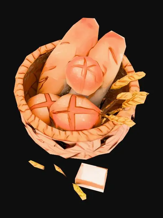 3D model for Basket of Breads